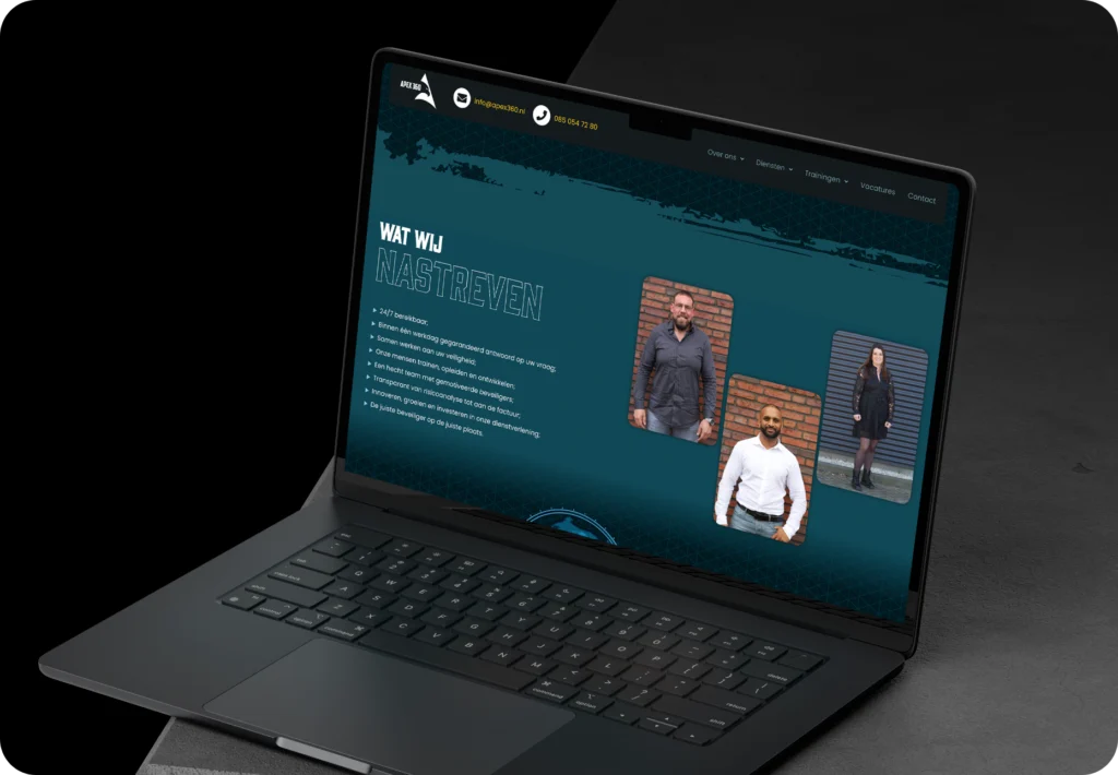 APEX360 website mockup
