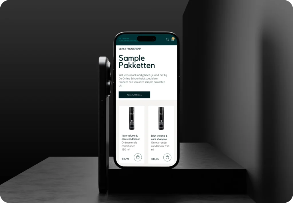 De Online Schoonheidsspecialiste webshop mockup